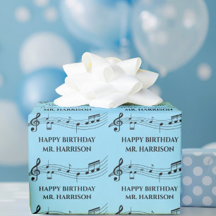 Niedliche Musiklehrer zum Geburtstag Geschenkpapier