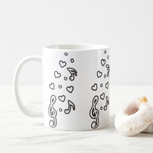 Niedliche Musiksymbole Musikalische Noten Treble C Kaffeetasse