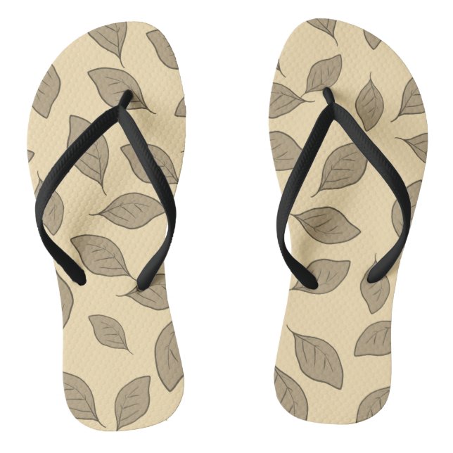 Niedliche Muster Blätter Tasse Packpapier Flip Flops (Fußbett)