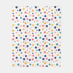 niedliche Muster farbige Kreise Polka Punkte Fleecedecke