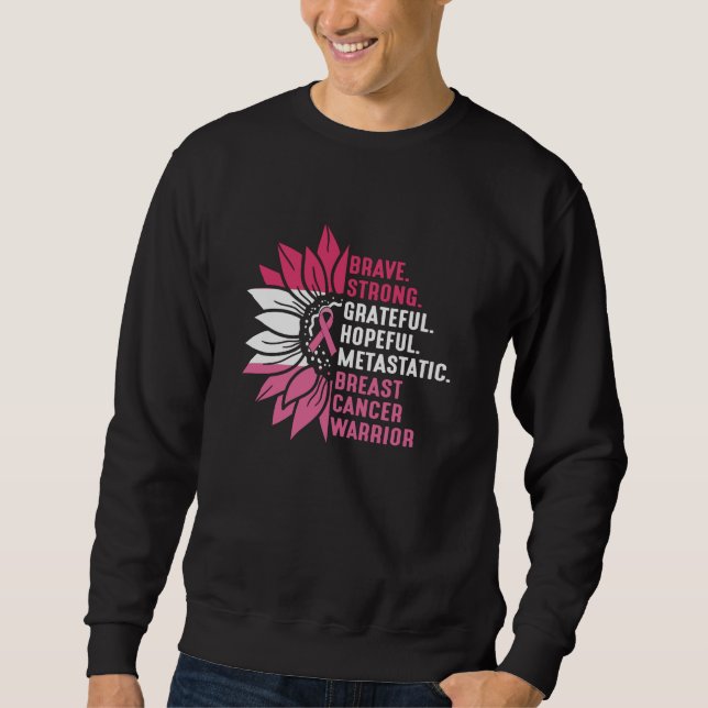 Niedliche, mutige und hoffnungsvolle Brustkrebserk Sweatshirt (Vorderseite)