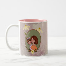 Niedliche Mutter-Kind-Illustration Tasse der Mutte