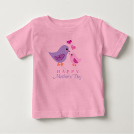 Niedliche Mutter und Kindervögel Muttertag Baby T-shirt