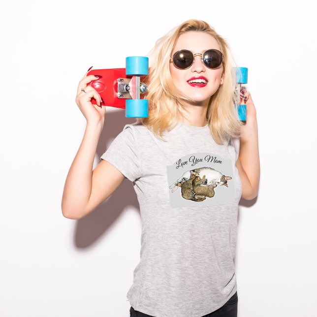 Niedliche Mutterkatze und Kätzchen T - Shirt (Von Creator hochgeladen)