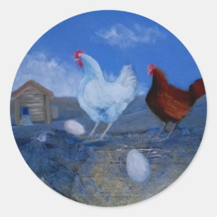 Niedliche mystische Huhn-ursprüngliches moderne Runder Aufkleber
