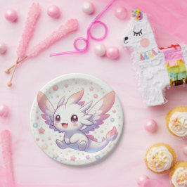 Niedliche Mythische Dragon Baby-Dusche Pappteller