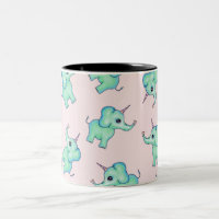 Niedliche mythische Girly Unicorn-Elefanten und