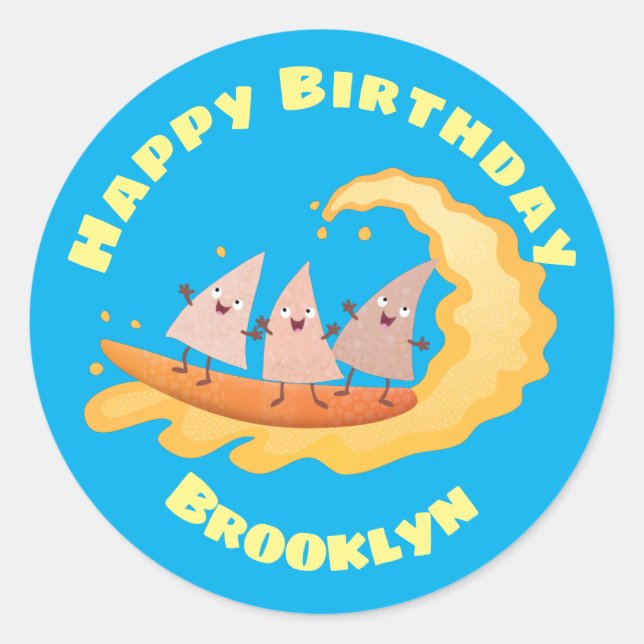 Niedliche nachos-Maischips beim klassischen Rundsu Runder Aufkleber (Vorderseite)