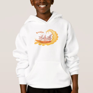 Niedliche nachos-Maischips beim Surfen Cartoon Hoodie