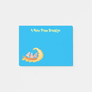 Niedliche nachos-Maischips beim Surfen Cartoon Post-it Klebezettel