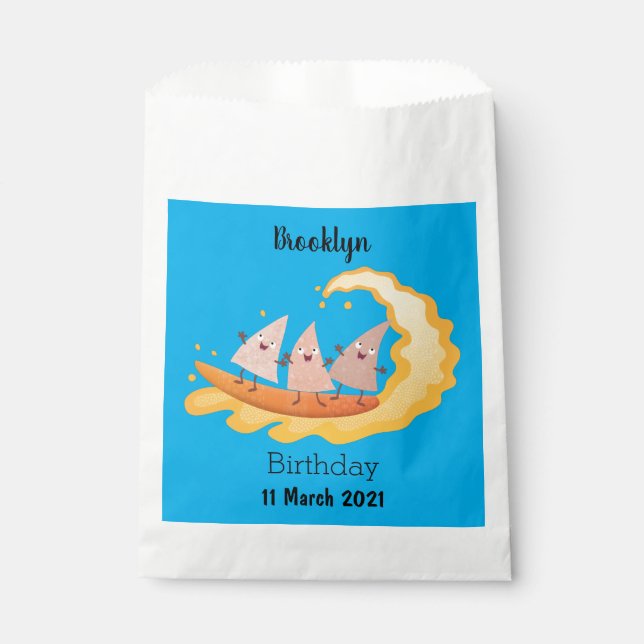 Niedliche nachos-Maischips beim Surfen Geschenktütchen (Vorderseite)