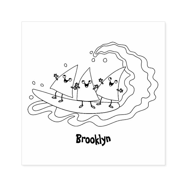 Niedliche nachos-Maischips beim Surfen Gummistempel (Prägung)