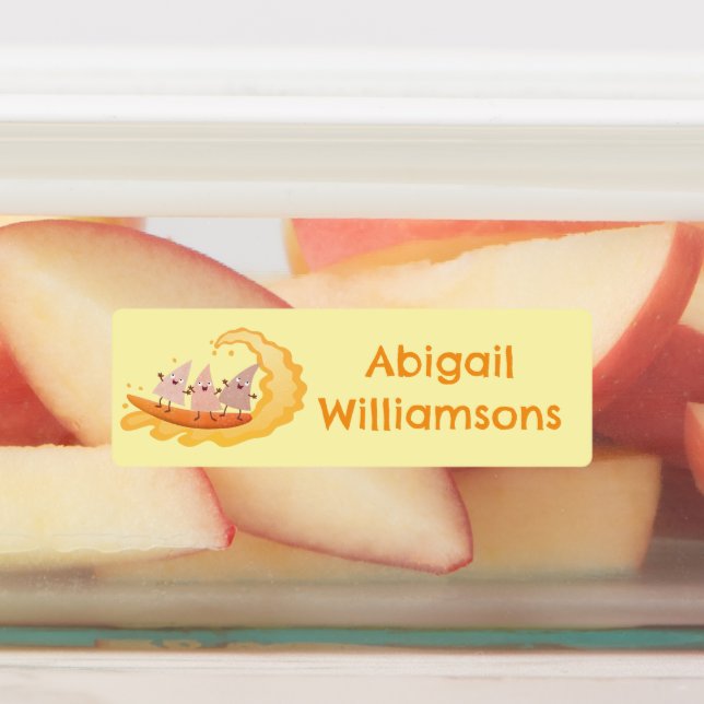 Niedliche nachos-Maischips beim Surfen personalisi Etiketten (Befestigt)