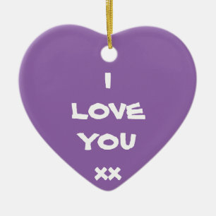 Niedliche Nachricht I LIEBE YOU xx Heart Ornament