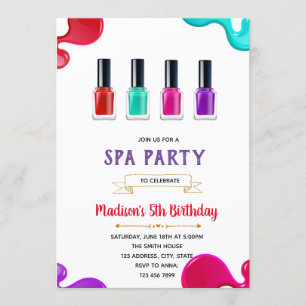 Niedliche Nagellack Party Geburtstagseinladung Einladung