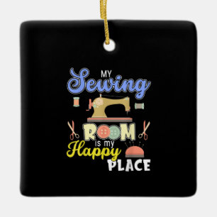 Niedliche Nähgeschenke für Quilter Keramikornament