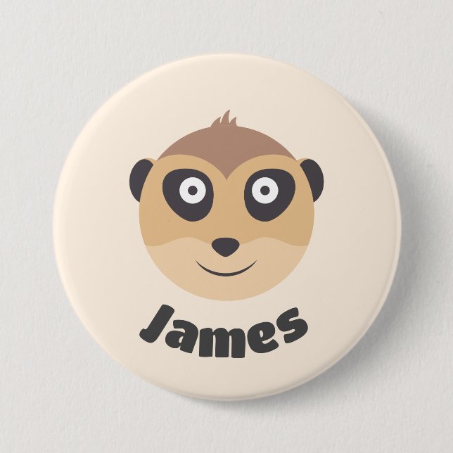 Niedliche Namensmarke mit Erdmännchen Button (Vorderseite)