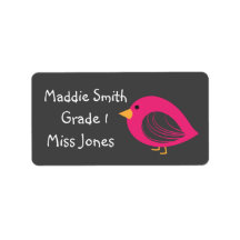 Niedliche Namensschilder für Girl-Rosa-Vögel