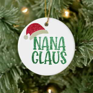 Niedliche Nana Claus Weihnachten - Personalisierte Keramik Ornament