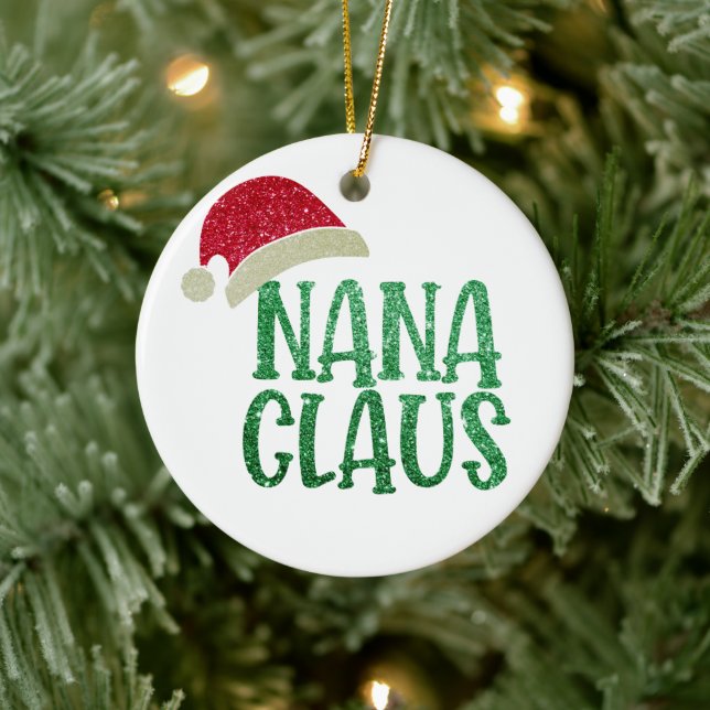 Niedliche Nana Claus Weihnachten - Personalisierte Keramik Ornament (Baum)