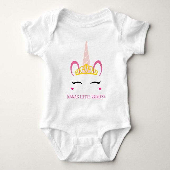 niedliche Nana's kleine Prinzessin fügt Text hinzu Baby Strampler (Vorderseite)