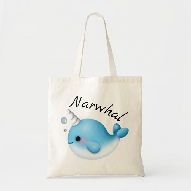 Niedliche Narwhal Tote Tasche (Vorne)