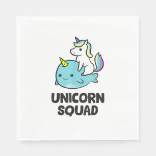 Niedliche Narwhal Unicorn Squad Funny Unicorn und  Serviette