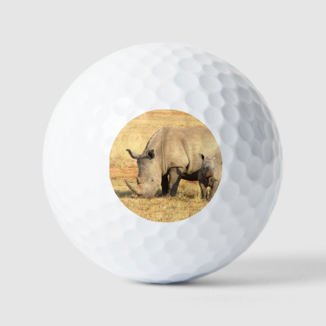 Niedliche Nashörner in Afrika Golfball (Vorderseite)