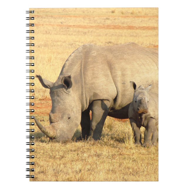 Niedliche Nashörner in Afrika Notizblock (Vorderseite)