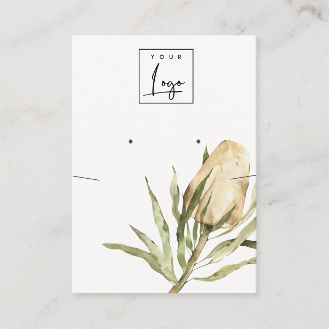 Niedliche nationale Banksia Floral Earring Necklac Visitenkarte (Vorderseite)