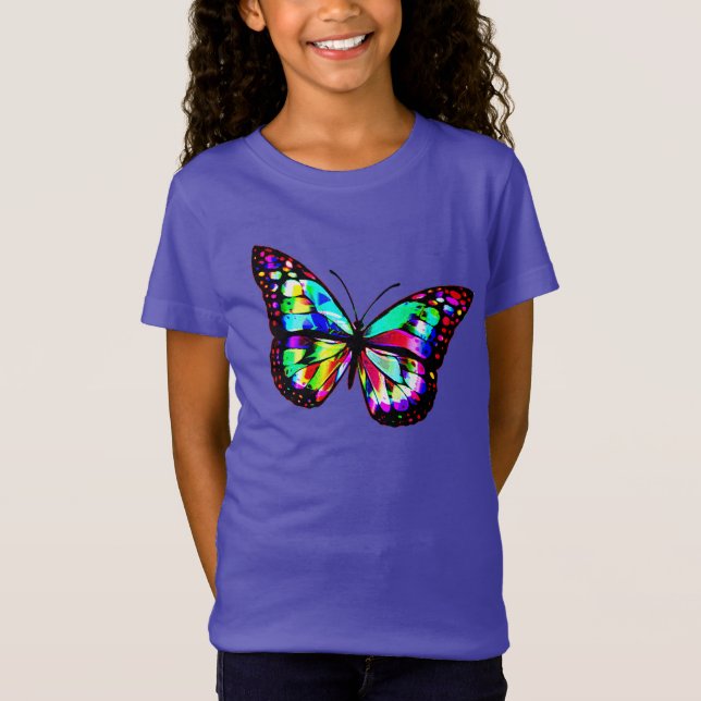 Niedliche Naturfarben Schmetterling-Kinder Shirt D (Vorderseite)
