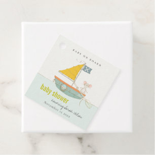 Niedliche Nautical Pirate Mouse Sailboat Kinderdus Geschenkanhänger