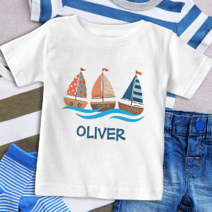 Niedliche nautische Segelboote Baby T-shirt