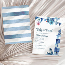 Niedliche Navy "Baby on board" Kinderdusche