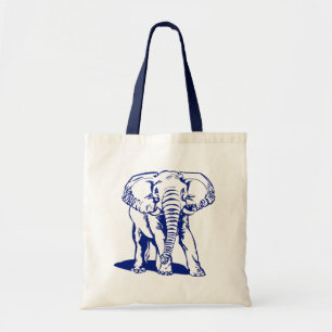 Niedliche Navy Blue Elephant Line Zeichnend Tragetasche