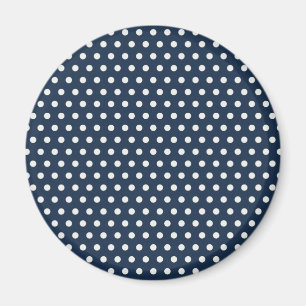 Niedliche Navy Blue White Little Polka Dots Gesche Magnet