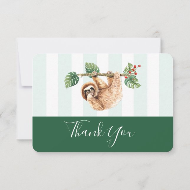 Niedliche Neigung im Wasser nach unten Dankeskarte (Vorderseite)