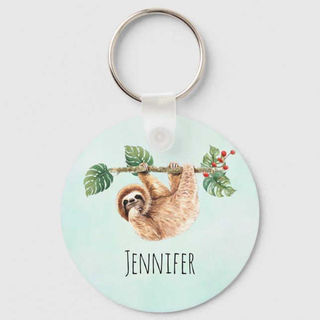 Niedliche Neigung im Wasser nach unten Schlüsselanhänger (Vorderseite)