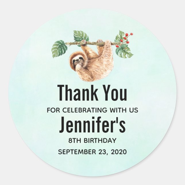 Niedliche Neigung zum Geburtstag im Wasser Runder Aufkleber (Vorderseite)