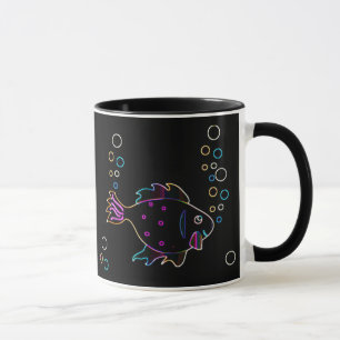 Niedliche Neon Fish Tasse