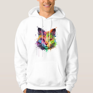Niedliche Neon Ink Cat Hoodie