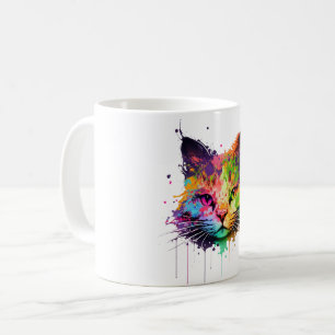 Niedliche Neon Ink Cat Kaffeetasse