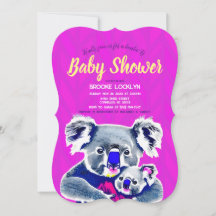 Niedliche Neon Pink Mama und Baby Koalas Dusche