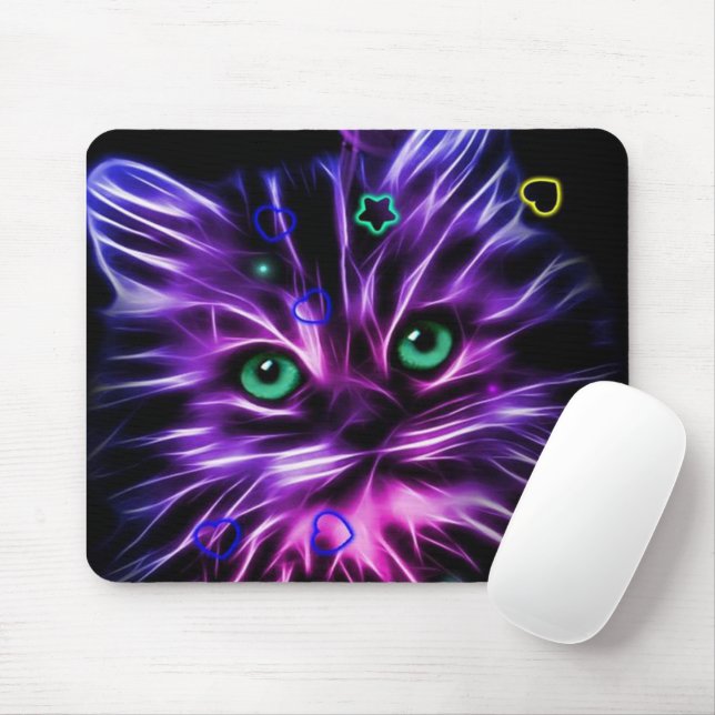 niedliche Neonkatze Mousepad (Mit Mouse)