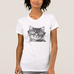Niedliche Nerdkatze mit Brille zum Shirt