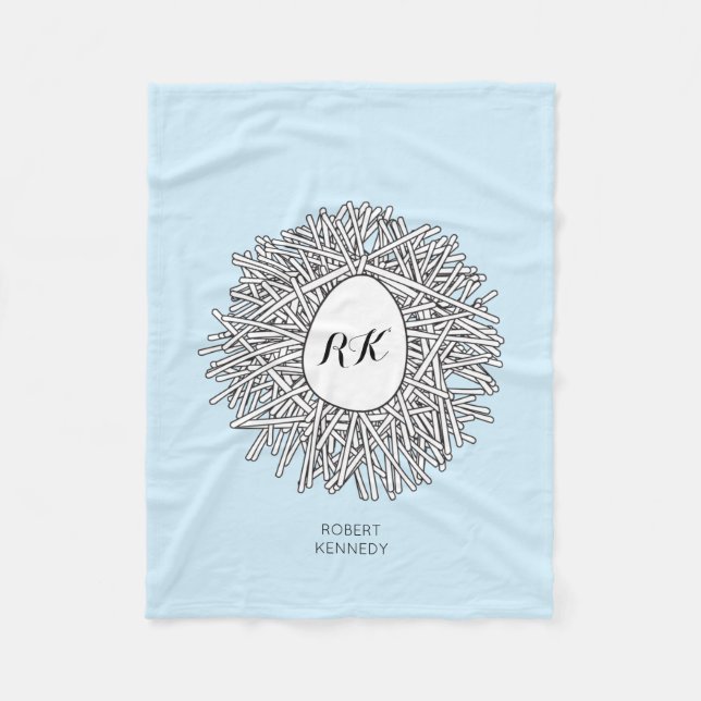 Niedliche Nest- und Eieranfänge Personalisiert & N Fleecedecke (Vorderseite)