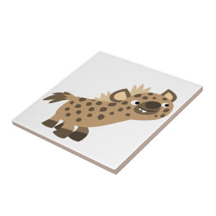 Niedliche Neugierige Cartoon Hyena Tile Fliese