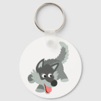Niedliche Neugierige Cartoon Wolf Schlüsselanhänge