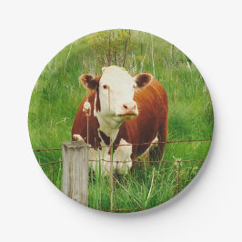 Niedliche, neugierige Kuh 4Lilly Pappteller