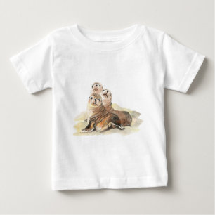 Niedliche, neugierige Siegel, Aquarelltiere Baby T-shirt